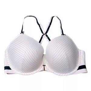 Cacique | Cotton Boost Plunge Pink Stripe Push Up Bra | 40G NWT